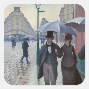 Adesivo Quadrado Gustave Caillebotte - Paris Street; Rainy Day