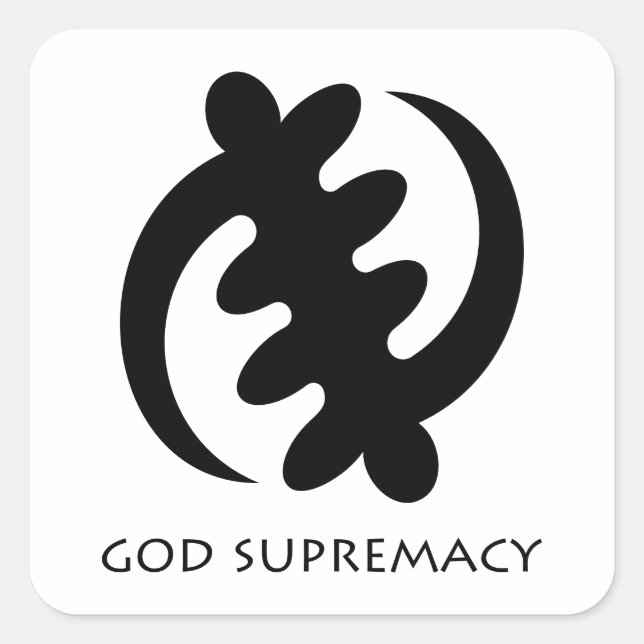 Adesivo Quadrado Gye Nyame African Adinkra Symbol Sticker (Frente)