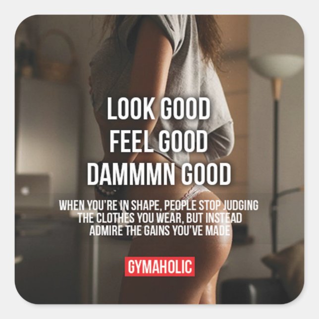 Adesivo Quadrado Gym Malhação Motivativo (Frente)