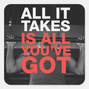 Adesivo Quadrado Gym Malhação Motivativo