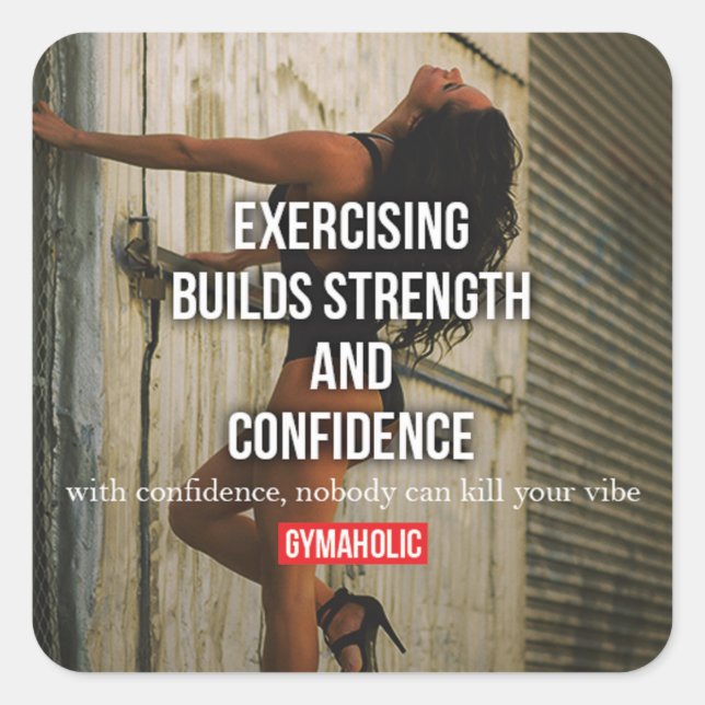 Adesivo Quadrado Gym Malhação Motivativo (Frente)