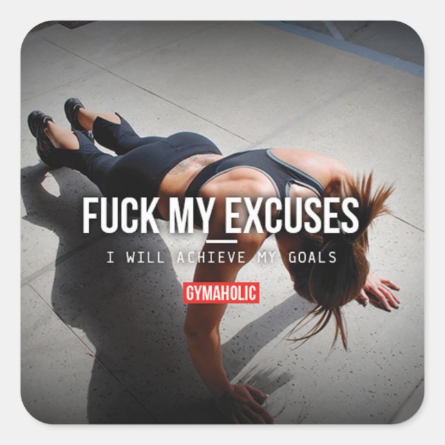 Adesivo Quadrado Gym Malhação Motivativo (Frente)