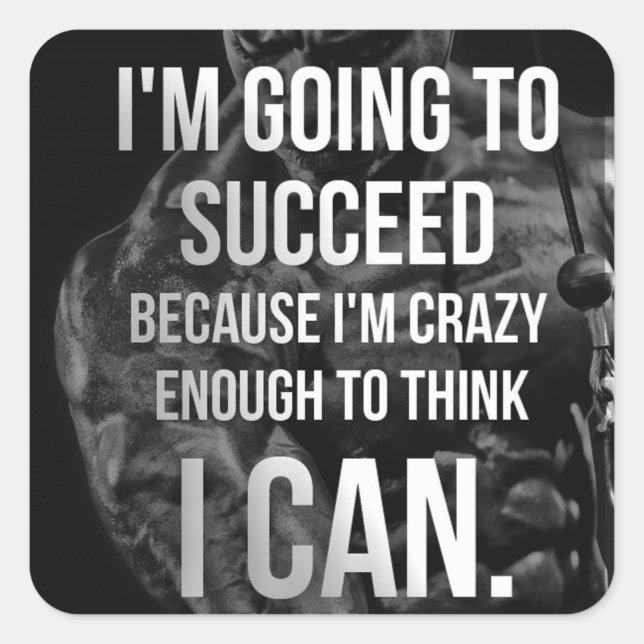 Adesivo Quadrado Gym Malhação Motivativo (Frente)