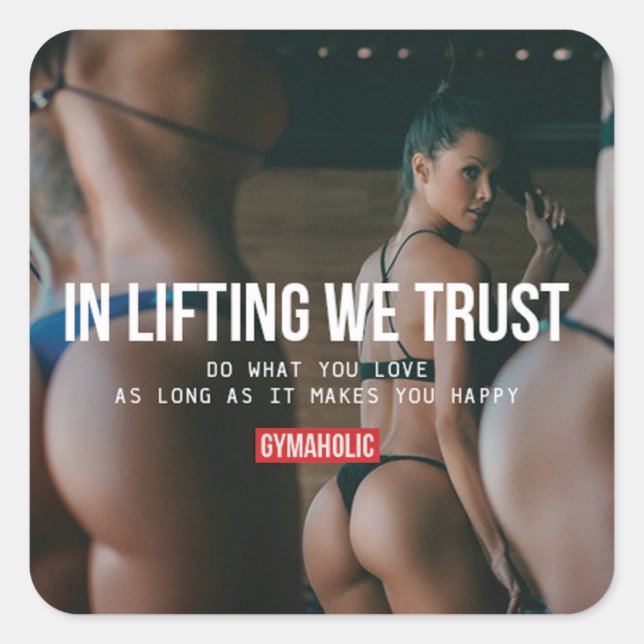 Adesivo Quadrado Gym Malhação Motivativo (Frente)