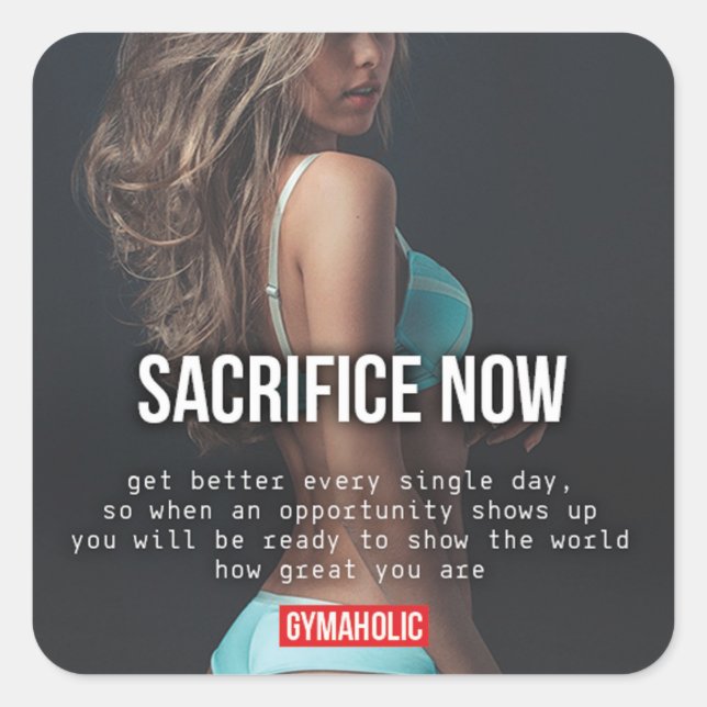 Adesivo Quadrado Gym Malhação Motivativo (Frente)