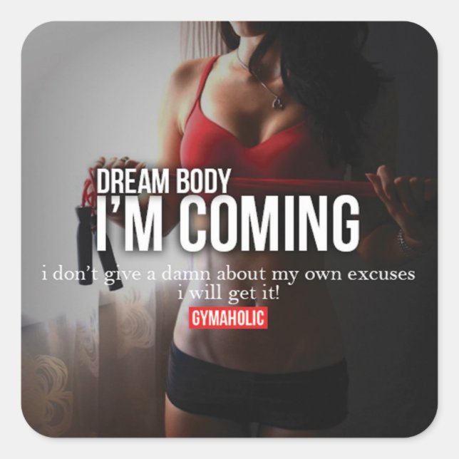 Adesivo Quadrado Gym Malhação Motivativo (Frente)