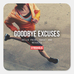 Adesivo Quadrado Gym Malhação Motivativo