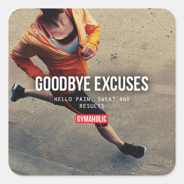 Adesivo Quadrado Gym Malhação Motivativo (Frente)