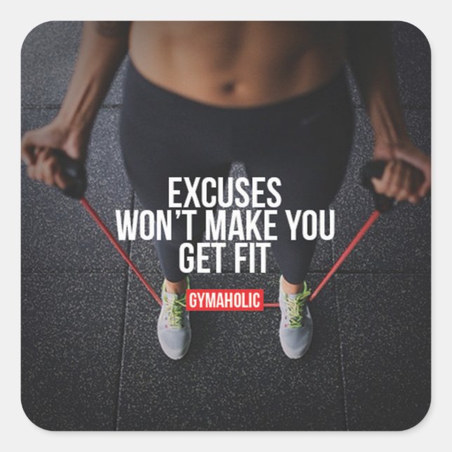 Adesivo Quadrado Gym Malhação Motivativo (Frente)