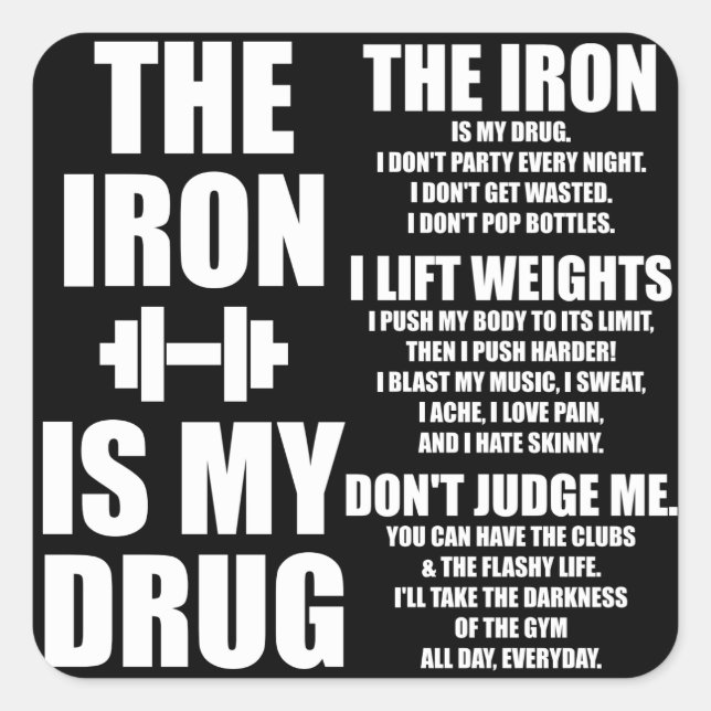 Adesivo Quadrado Gym Malhação Motivativo (Frente)