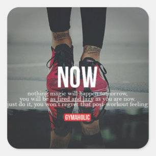 Adesivo Quadrado Gym Malhação Motivativo