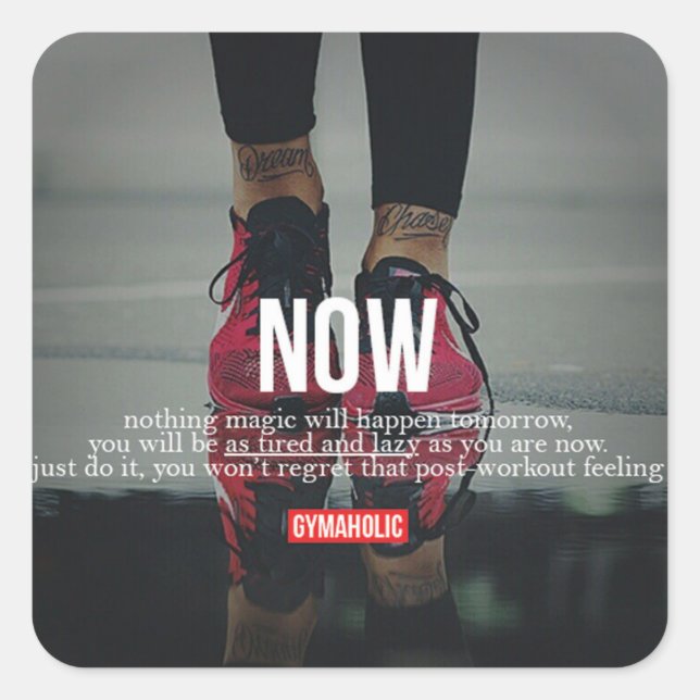 Adesivo Quadrado Gym Malhação Motivativo (Frente)