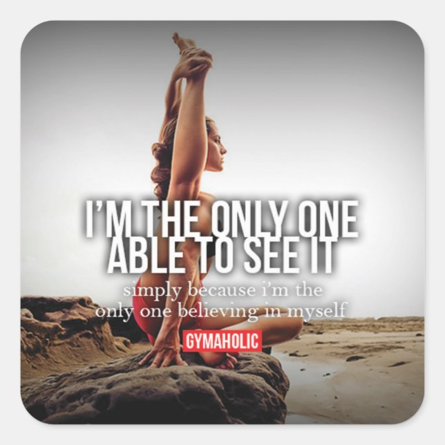 Adesivo Quadrado Gym Malhação Motivativo (Frente)