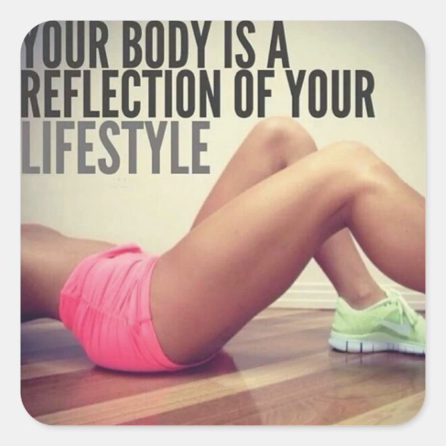 Adesivo Quadrado Gym Malhação Motivativo (Frente)