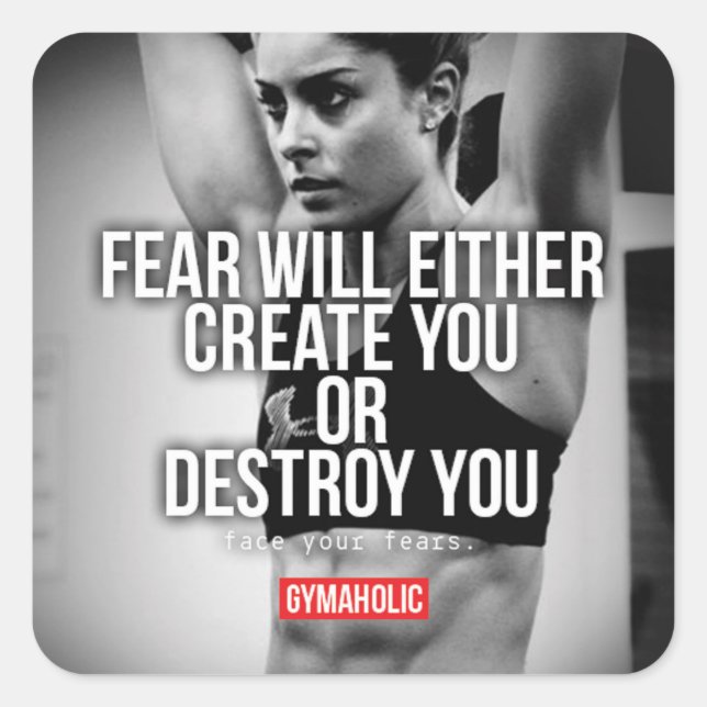 Adesivo Quadrado Gym Malhação Motivativo (Frente)