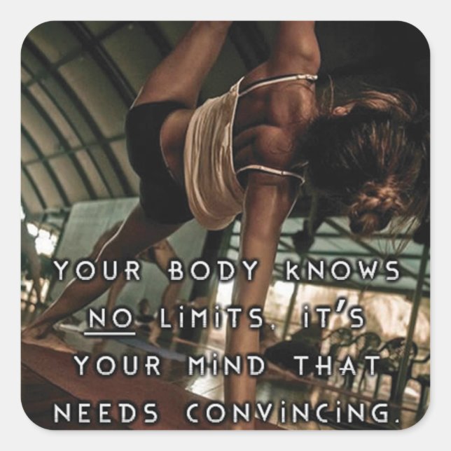 Adesivo Quadrado Gym Malhação Motivativo (Frente)