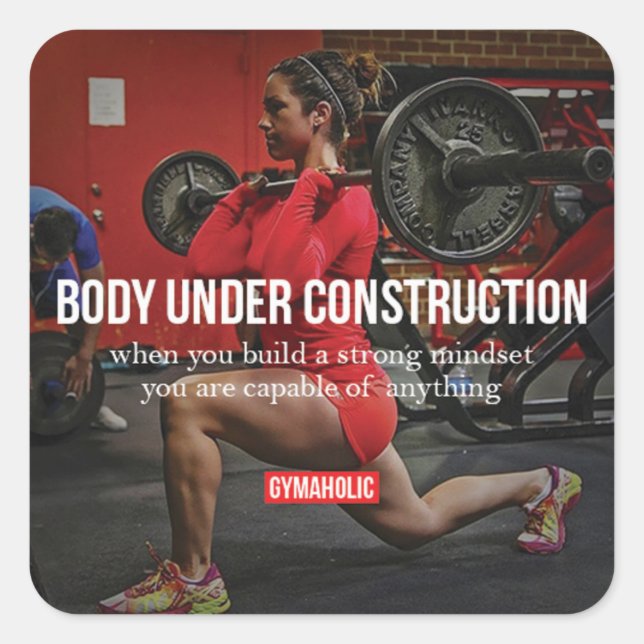 Adesivo Quadrado Gym Malhação Motivativo (Frente)