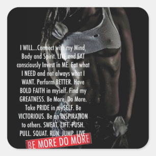 Adesivo Quadrado Gym Malhação Motivativo