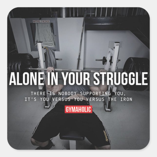 Adesivo Quadrado Gym Malhação Motivativo (Frente)