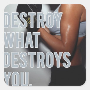 Adesivo Quadrado Gym Malhação Motivativo