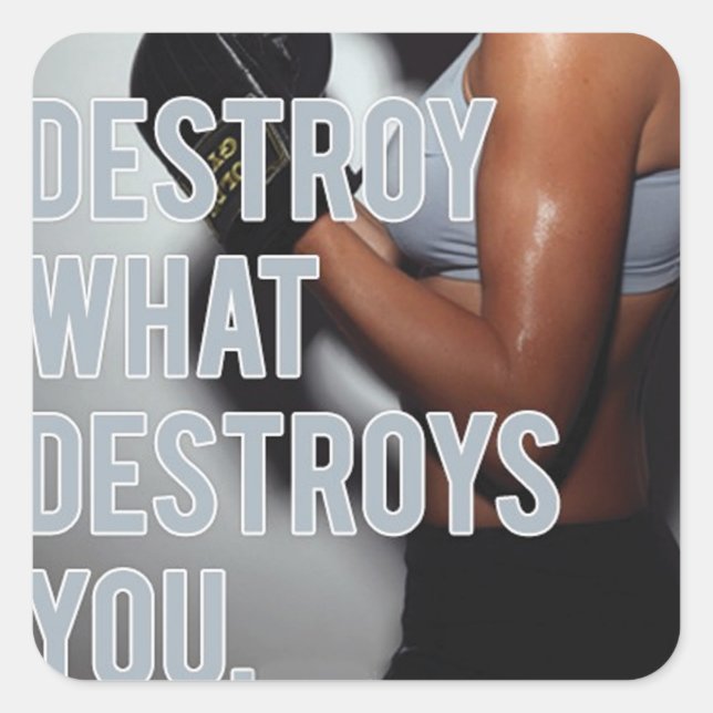 Adesivo Quadrado Gym Malhação Motivativo (Frente)