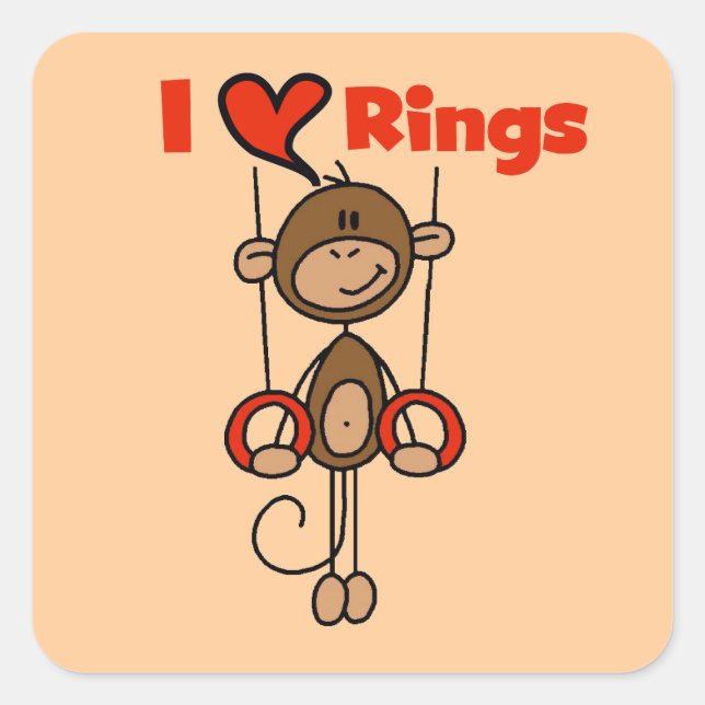 Adesivo Quadrado Gymnast Loves Rings (Frente)