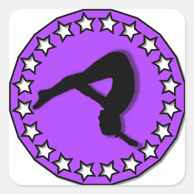 Adesivo Quadrado Gymnast no roxo (Frente)