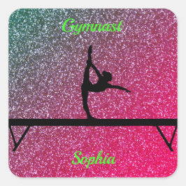 Adesivo Quadrado Gymnastics Beam Watermelon Sparkle