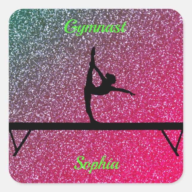 Adesivo Quadrado Gymnastics Beam Watermelon Sparkle (Frente)