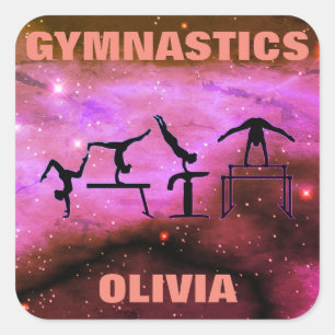 Adesivo Quadrado Gymnastics Evansics Stickers