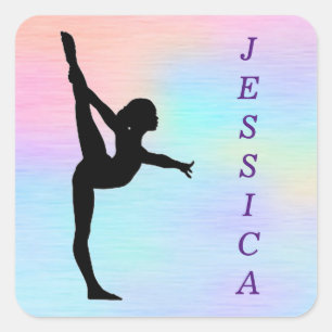 Adesivo Quadrado Gymnastics Stickers for Girls
