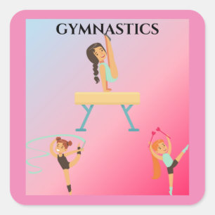 Adesivo Quadrado Gymnastics stickers for girl's.