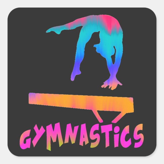 Adesivo Quadrado Gymnastics Tropical Tie-Dye Balance Beam