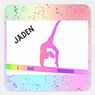 ADESIVO QUADRADO GYNASTICS STICKER PERSONALIZADO!