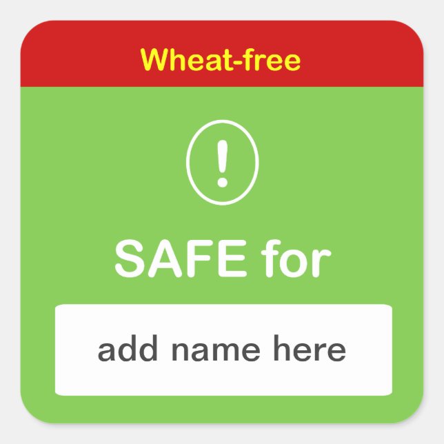 Adesivo Quadrado h1 - RÓTULO DE COMIDA SEGURO com nome personalizad (Frente)