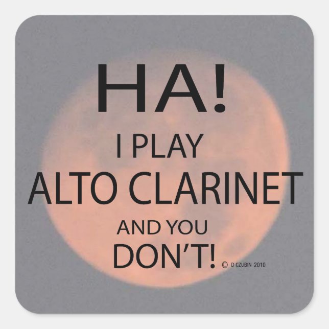 Adesivo Quadrado Ha Alto Clarinet Square Sticker (Frente)