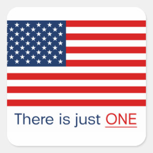 Adesivo Quadrado Há apenas uma bandeira americana. Sticker quadrad