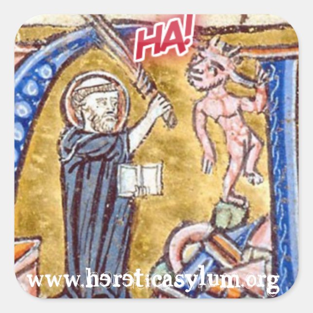 Adesivo Quadrado HA! Com o diabo! (Frente)