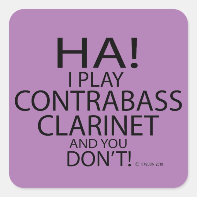 Adesivo Quadrado Ha Contrabass Clarinet Square Sticker (Frente)