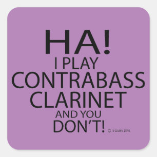 Adesivo Quadrado Ha Contrabass Clarinet Square Sticker