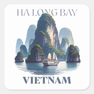 Adesivo Quadrado Ha Long Bay Vietnam