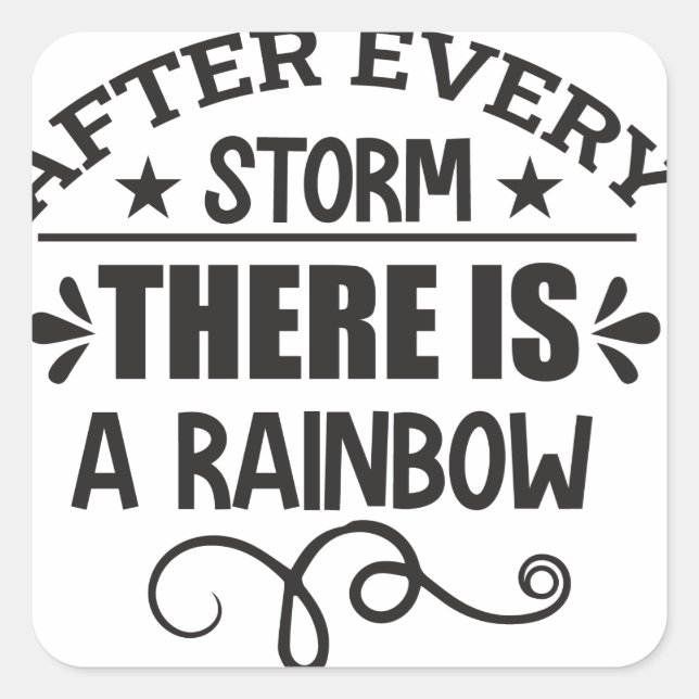 Adesivo Quadrado há uma citação do arco-íris (Frente)
