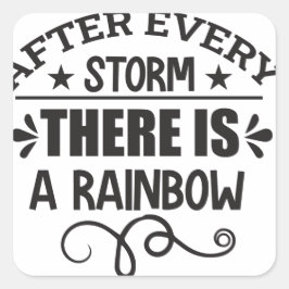 Adesivo Quadrado há uma citação do arco-íris