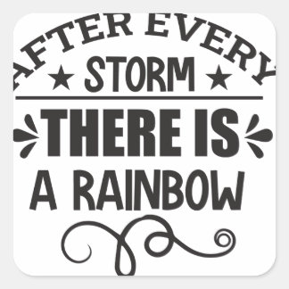 Adesivo Quadrado há uma citação do arco-íris