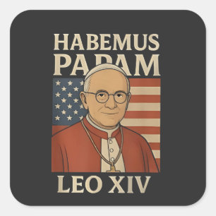 Adesivo Quadrado Habemus papam Papa Leão XIV Igreja Cristã