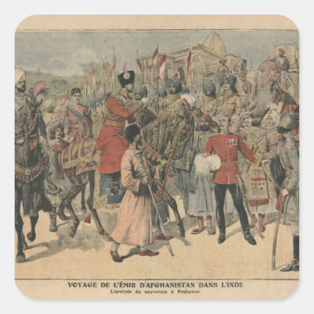 Adesivo Quadrado Habibullah Kahn Emir do Afeganistão (Frente)