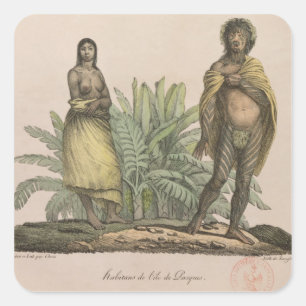 Adesivo Quadrado Habitantes da Ilha Páscoa