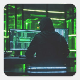 Adesivo Quadrado Hacker Anônimo