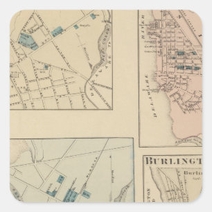 Adesivo Quadrado Haddonfield, cidade de Gloucester, Burlington