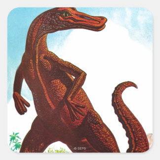 Adesivo Quadrado Hadrosaurus Dinosaur
